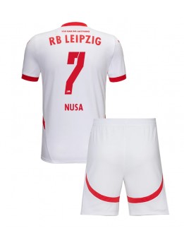 RB Leipzig Antonio Nusa #7 Replika Hemmakläder Barn 2024-25 Kortärmad (+ byxor)